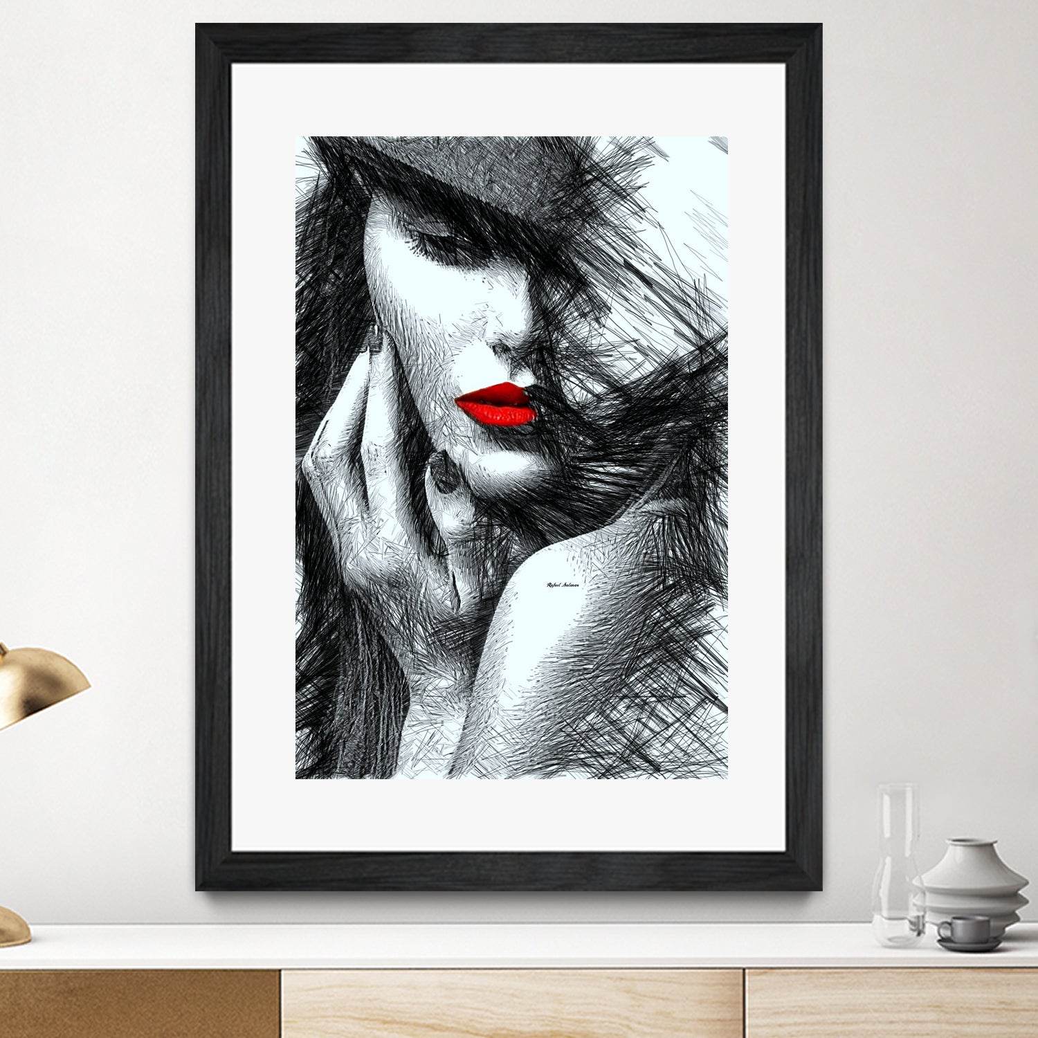 Fashion Flair in Black and White by Rafael Salazar on GIANT ART - black digital painting