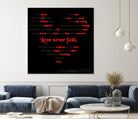 Love Never Fails by Colleen Cary on GIANT ART - white typography