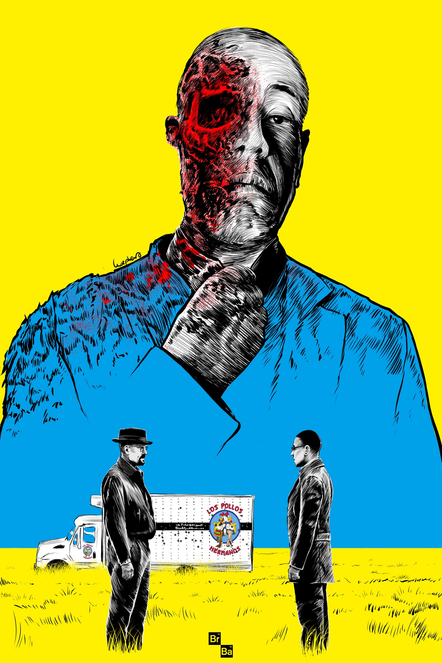 Breaking bad Gus Fring by Paola Morpheus on GIANT ART - blue digital painting