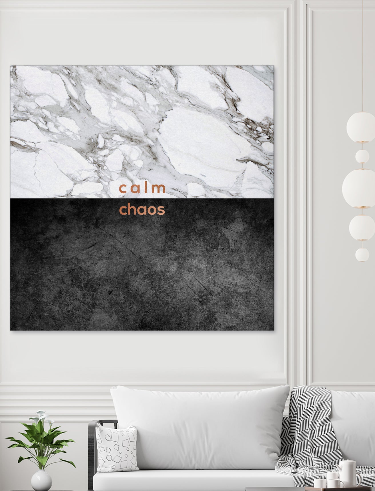 Calm Chaos Copper by Dana Shek on GIANT ART - white typography