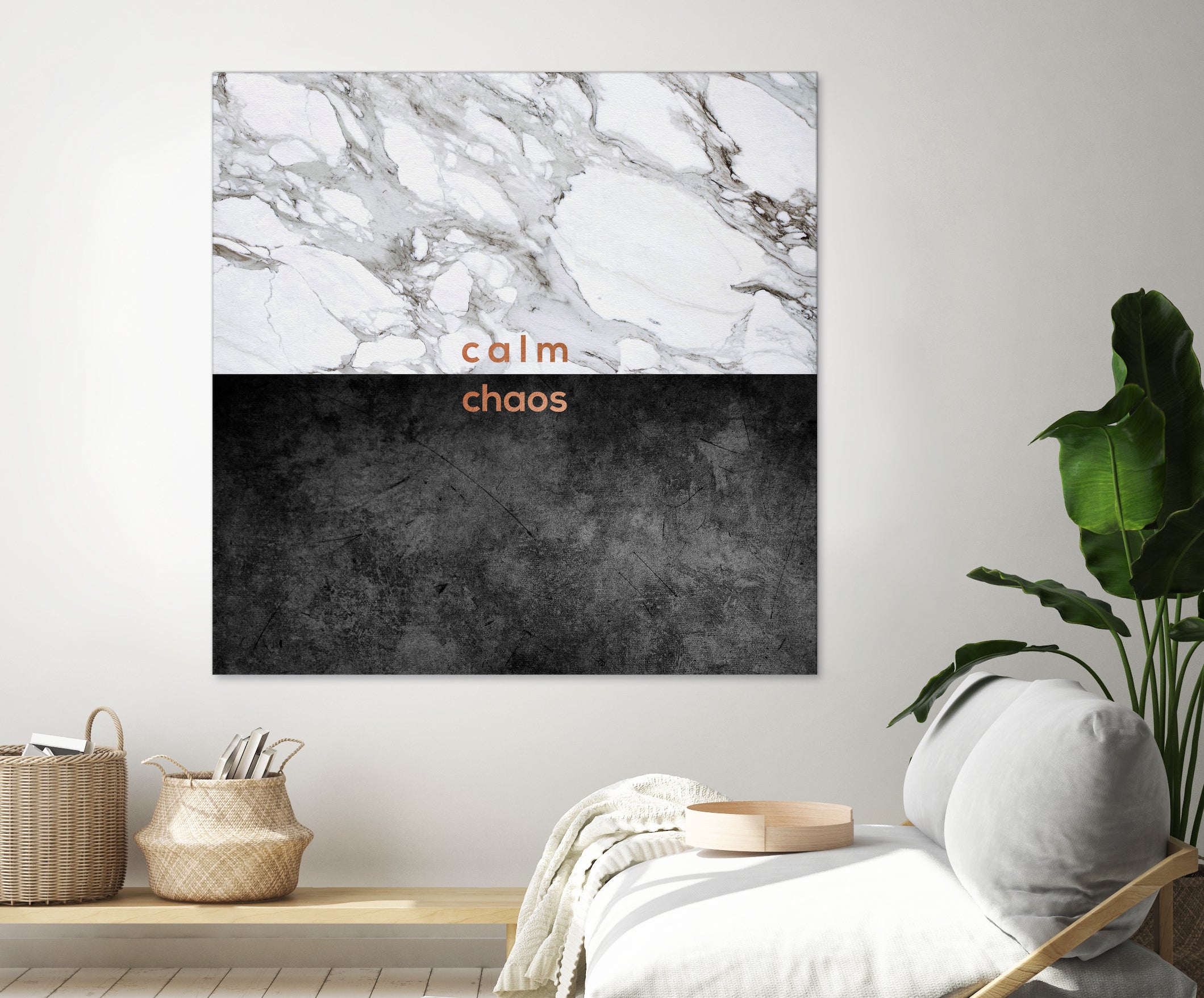 Calm Chaos Copper by Dana Shek on GIANT ART - white typography