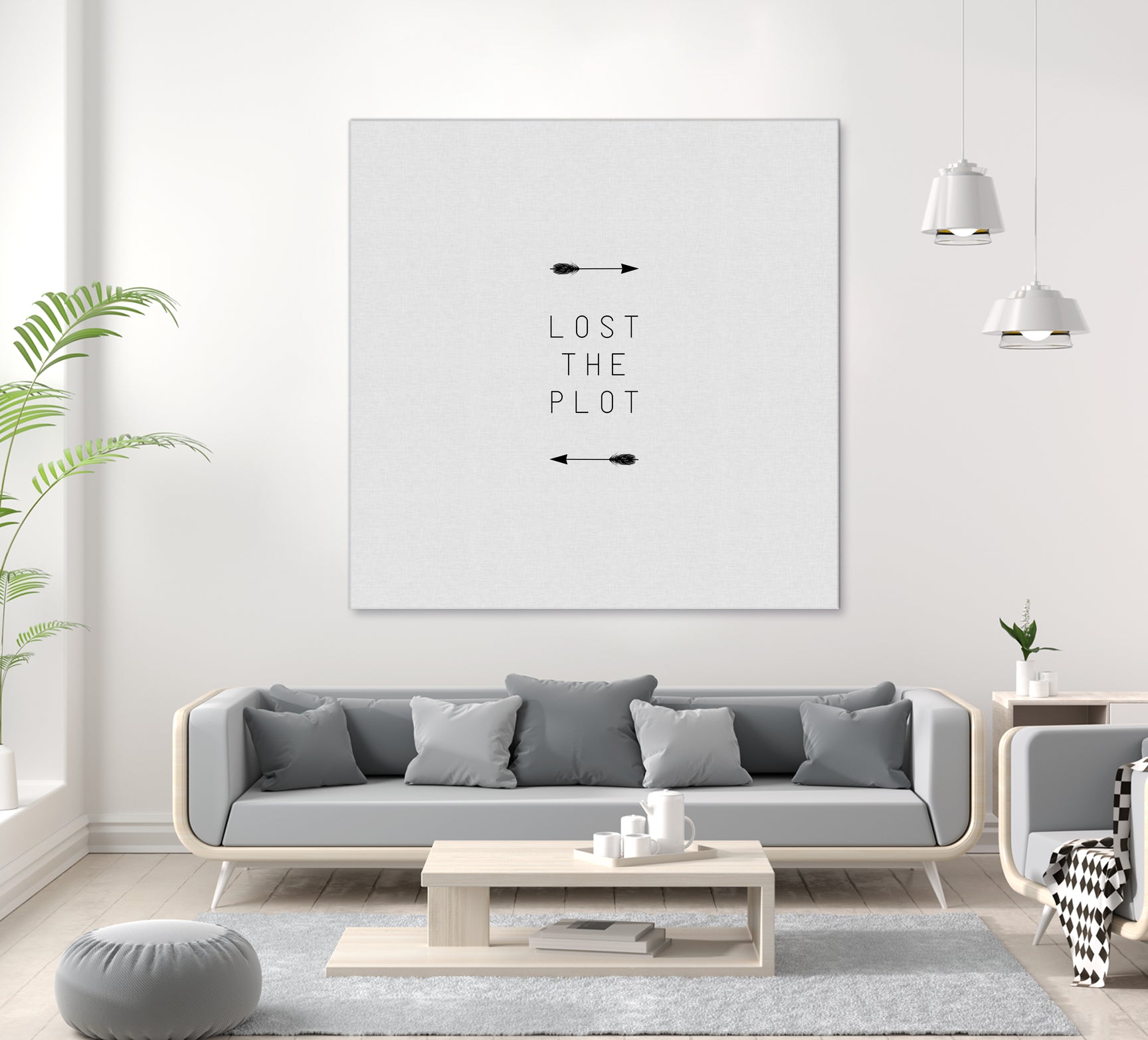 Lost The Plot Arrow by Dana Shek on GIANT ART - white typography