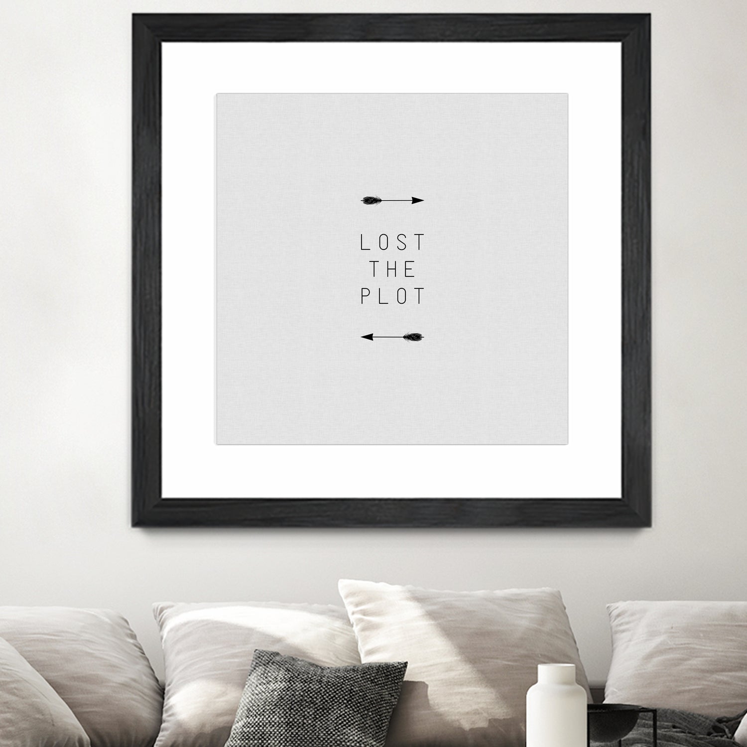 Lost The Plot Arrow by Dana Shek on GIANT ART - white typography