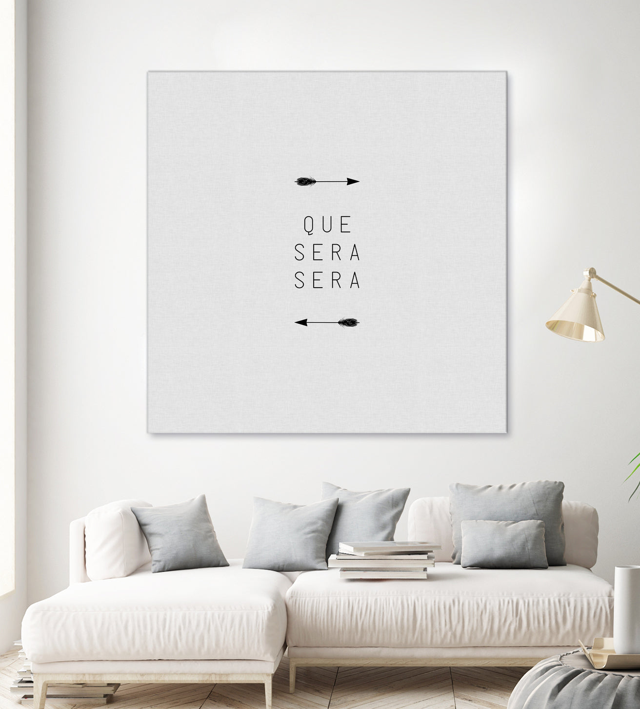 Que Sera Sera Arrow by Dana Shek on GIANT ART - white typography