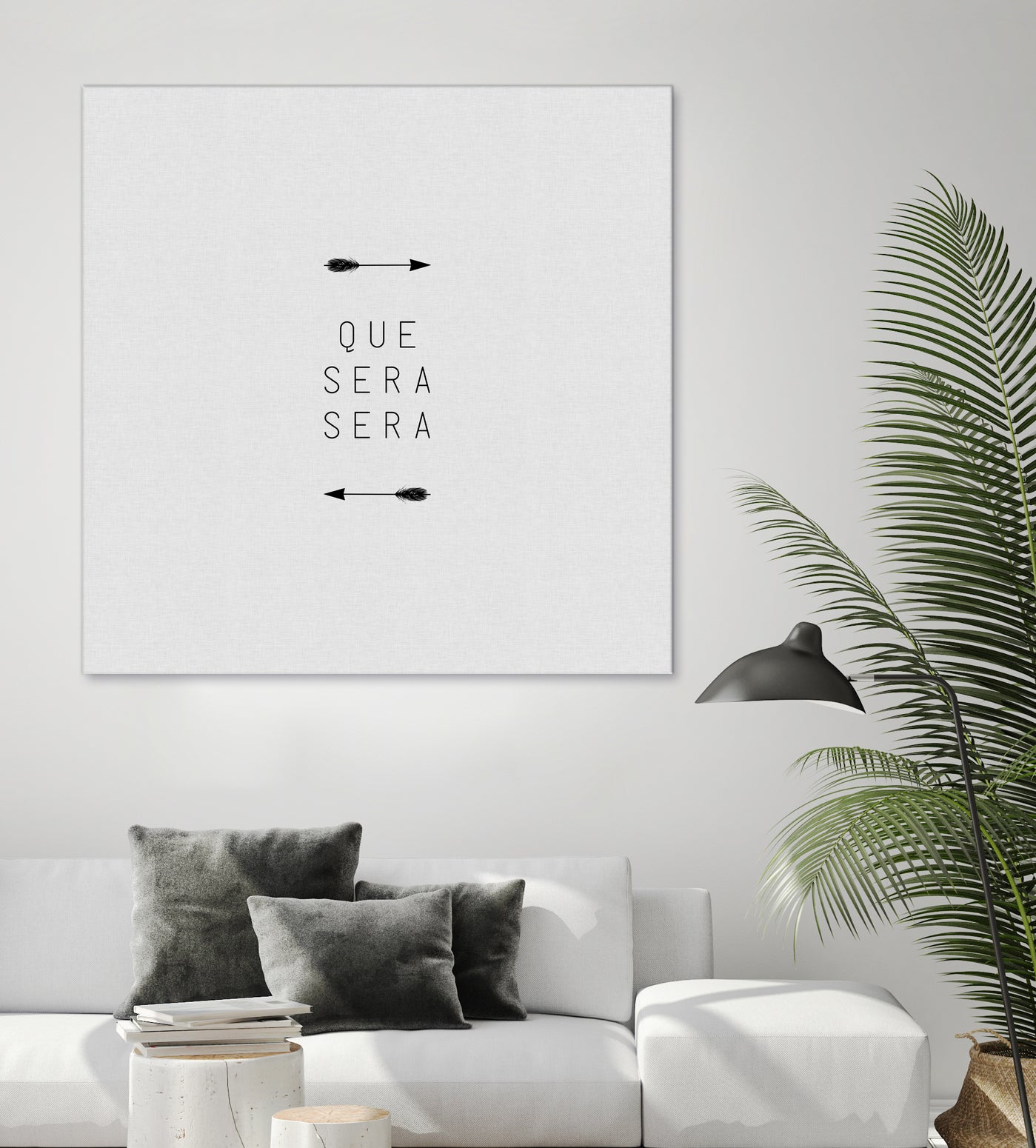 Que Sera Sera Arrow by Dana Shek on GIANT ART - white typography