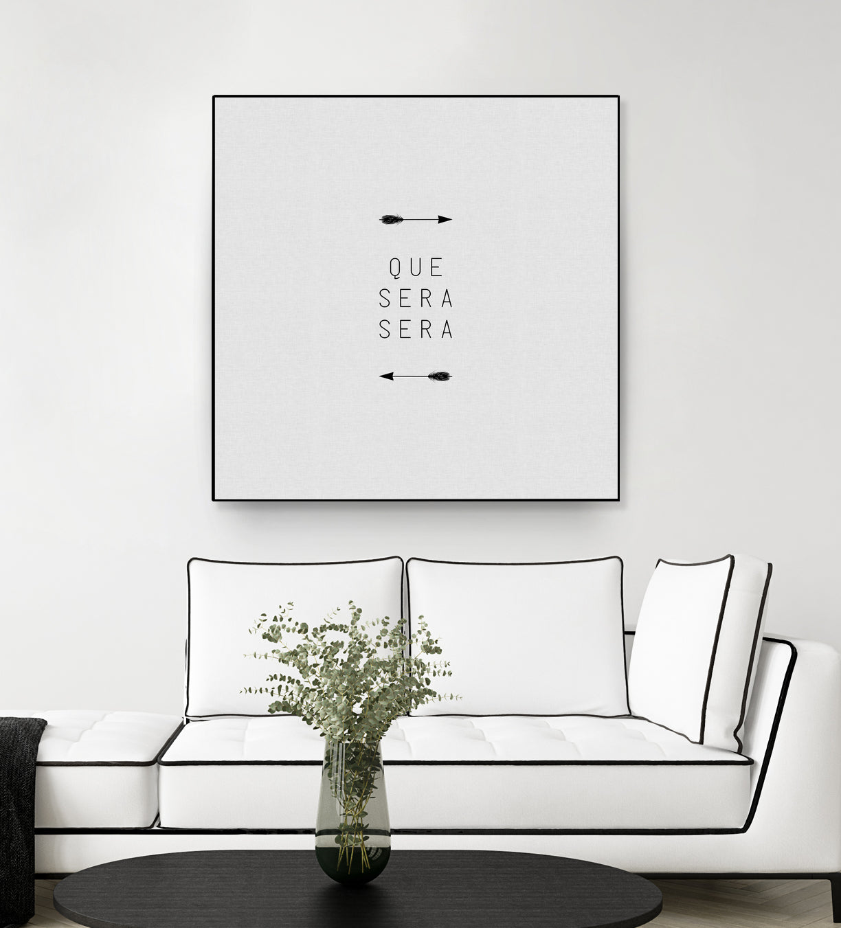 Que Sera Sera Arrow by Dana Shek on GIANT ART - white typography