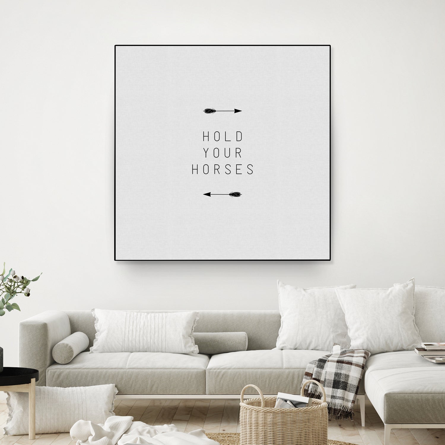 Hold Your Horses Arrow by Dana Shek on GIANT ART - white typography