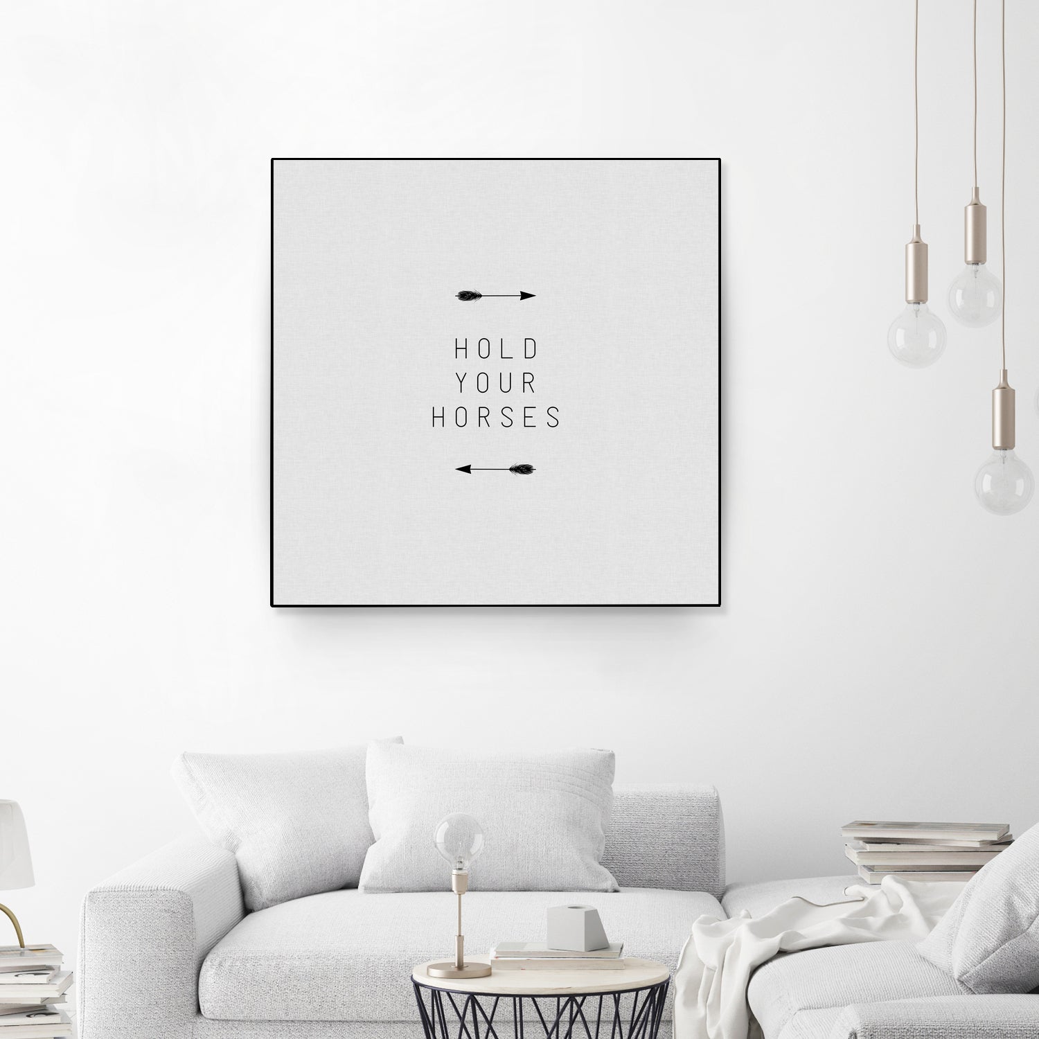 Hold Your Horses Arrow by Dana Shek on GIANT ART - white typography