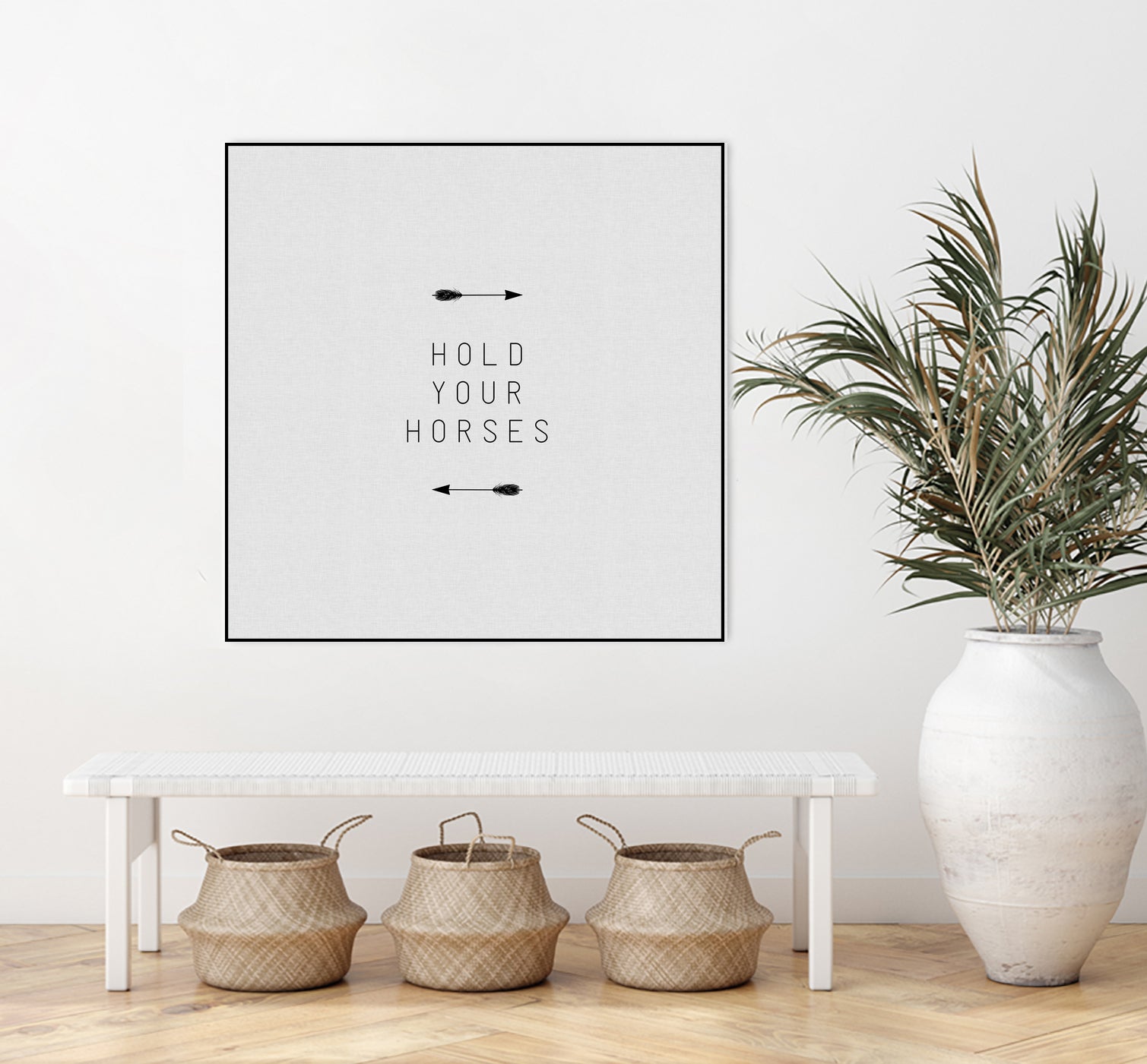 Hold Your Horses Arrow by Dana Shek on GIANT ART - white typography