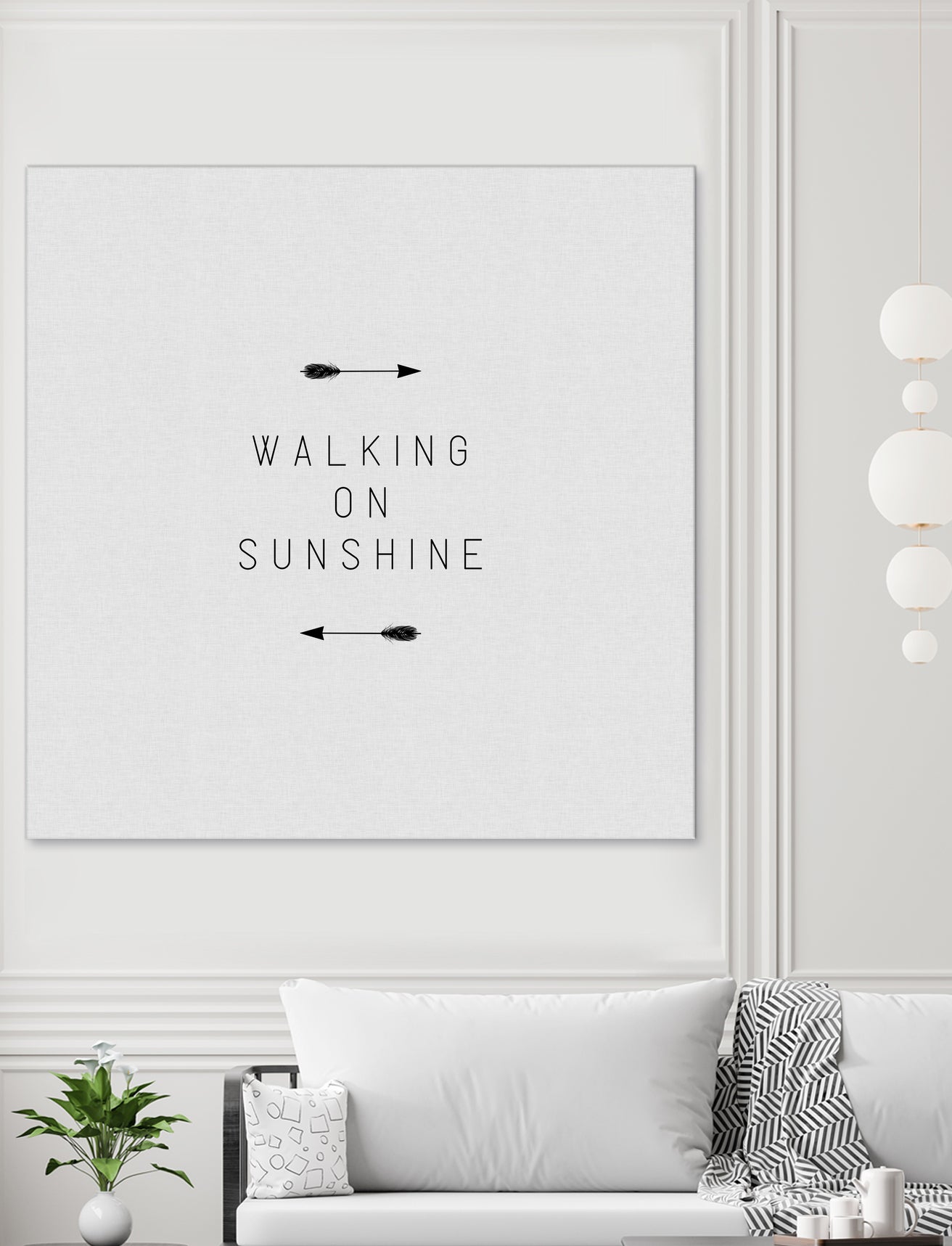 Walking on Sunshine Arrow by Dana Shek on GIANT ART - white typography