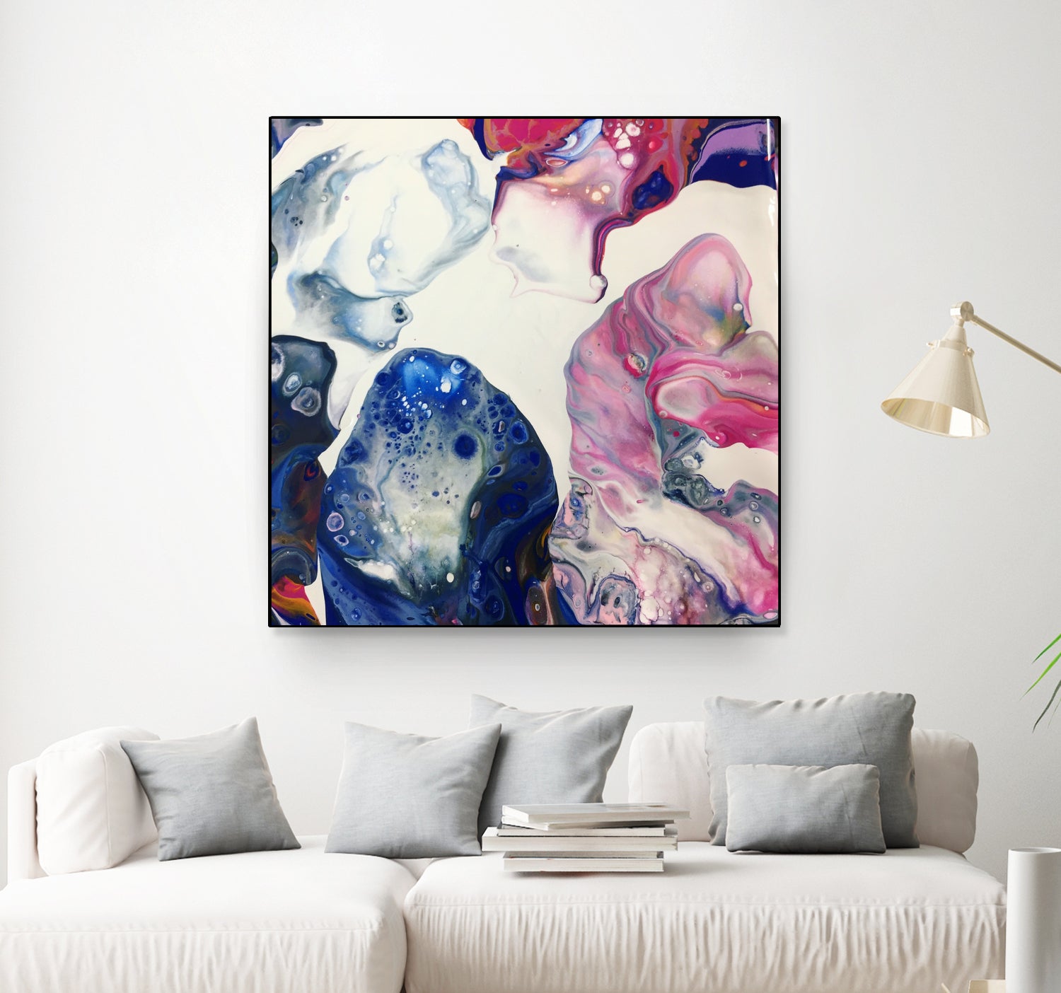 Luna by Suse Wiegelmann on GIANT ART - blue mixed media