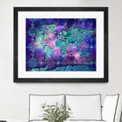 world map mandala space by Bekim Mehovic on GIANT ART - blue digital painting