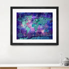 world map mandala space by Bekim Mehovic on GIANT ART - blue digital painting