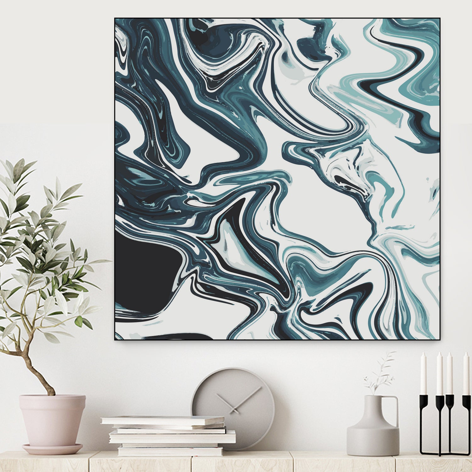 Liquid Marble Blues 023 by Jelena Obradovic on GIANT ART - blue vector illustration