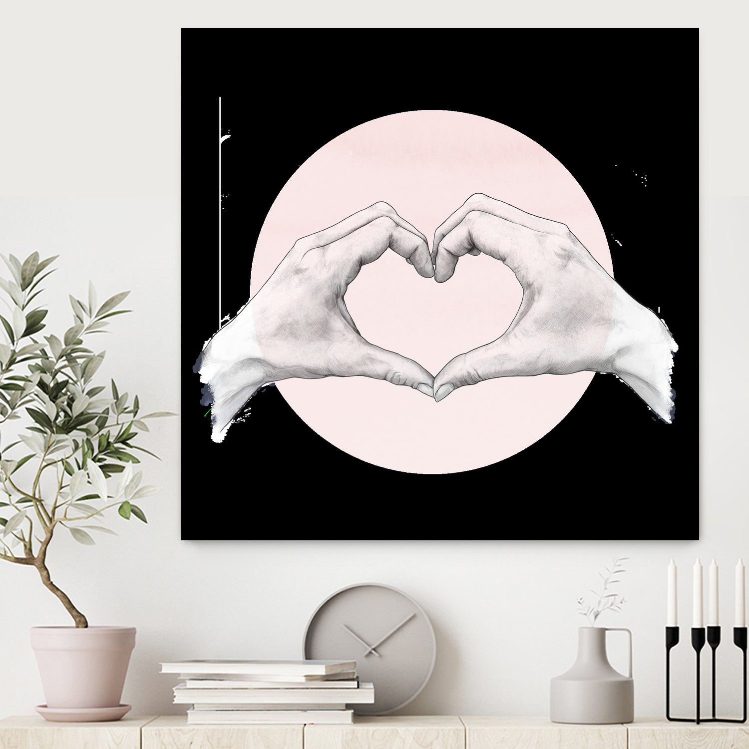 hearten hand // hand study by Laura Graves on GIANT ART - pink digital drawing