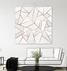 White Stone and Copper Lines by Elisabeth Fredriksson on GIANT ART - white digital painting