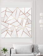 White Stone and Copper Lines by Elisabeth Fredriksson on GIANT ART - white digital painting