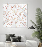 White Stone and Copper Lines by Elisabeth Fredriksson on GIANT ART - white digital painting