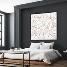 White Stone and Copper Lines by Elisabeth Fredriksson on GIANT ART - white digital painting