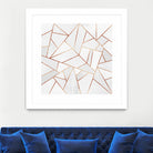 White Stone and Copper Lines by Elisabeth Fredriksson on GIANT ART - white digital painting