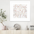 White Stone and Copper Lines by Elisabeth Fredriksson on GIANT ART - white digital painting