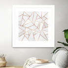 White Stone and Copper Lines by Elisabeth Fredriksson on GIANT ART - white digital painting