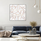 White Stone and Copper Lines by Elisabeth Fredriksson on GIANT ART - white digital painting