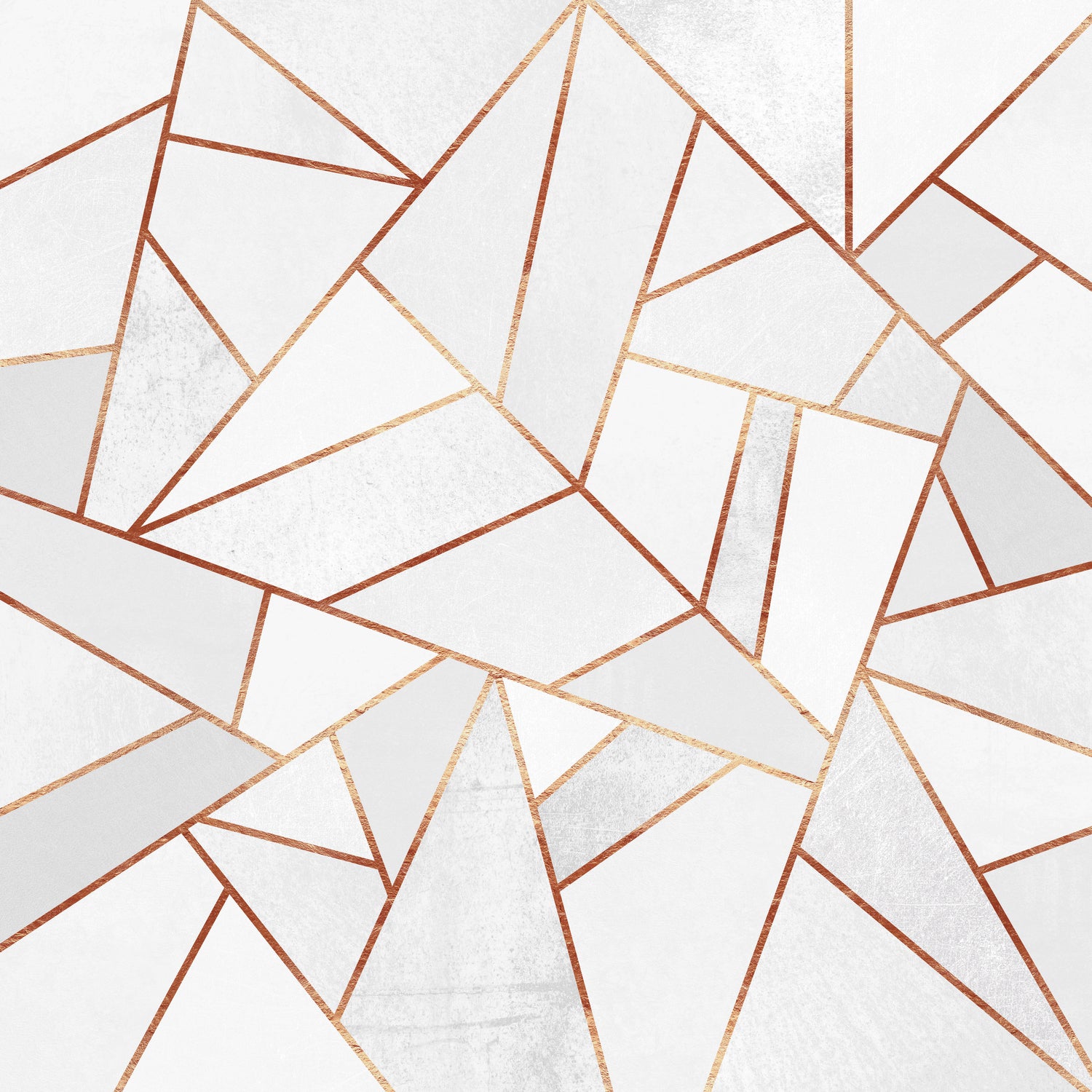 White Stone and Copper Lines by Elisabeth Fredriksson on GIANT ART - white digital painting