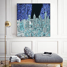 philadelphia cityscape abstract by Bekim Mehovic on GIANT ART - blue digital painting