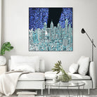 philadelphia cityscape abstract by Bekim Mehovic on GIANT ART - blue digital painting