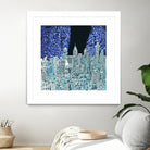 philadelphia cityscape abstract by Bekim Mehovic on GIANT ART - blue digital painting