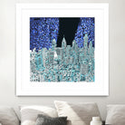 philadelphia cityscape abstract by Bekim Mehovic on GIANT ART - blue digital painting