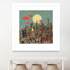 philadelphia cityscape abstract 3 by Bekim Mehovic on GIANT ART - blue digital painting