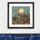 philadelphia cityscape abstract 3 by Bekim Mehovic on GIANT ART - blue digital painting