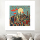 philadelphia cityscape abstract 3 by Bekim Mehovic on GIANT ART - blue digital painting