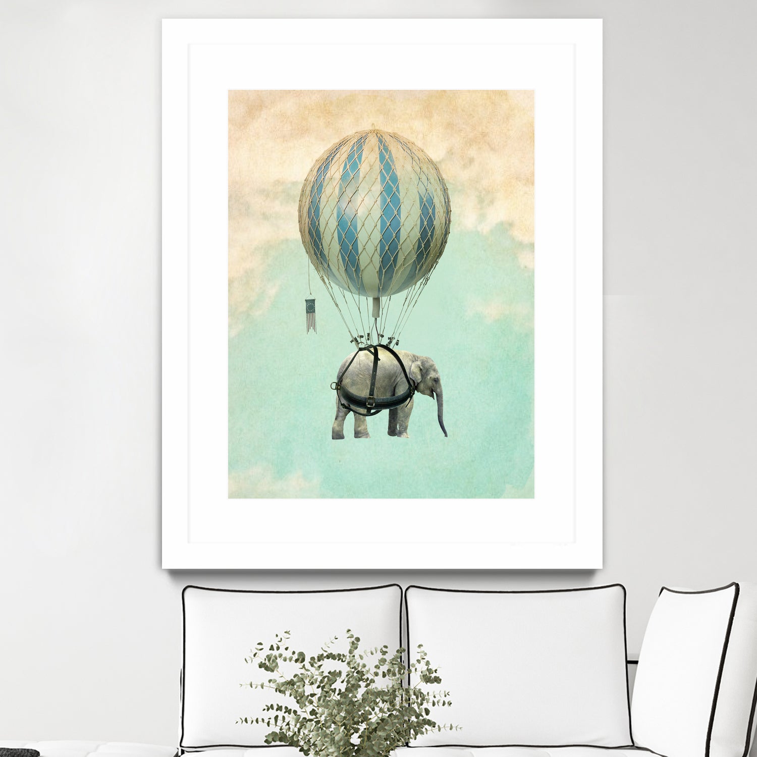 ballon elephant by Vin Zzep on GIANT ART - white digital painting