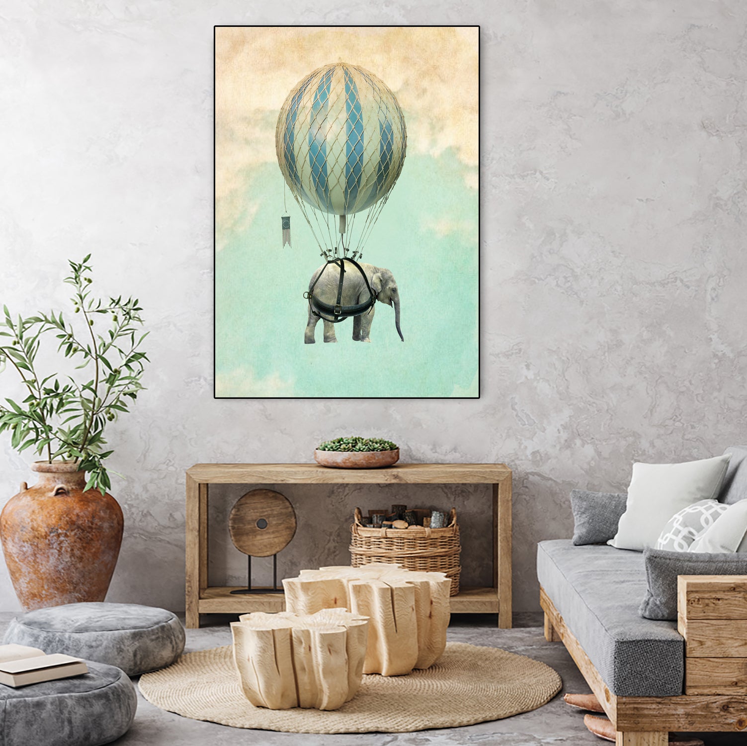 ballon elephant by Vin Zzep on GIANT ART - white digital painting