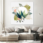 Abstract geometrical and botanical shapes I by mmarta bc on GIANT ART - green digital painting