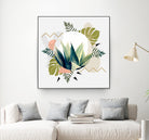 Abstract geometrical and botanical shapes I by mmarta bc on GIANT ART - green digital painting