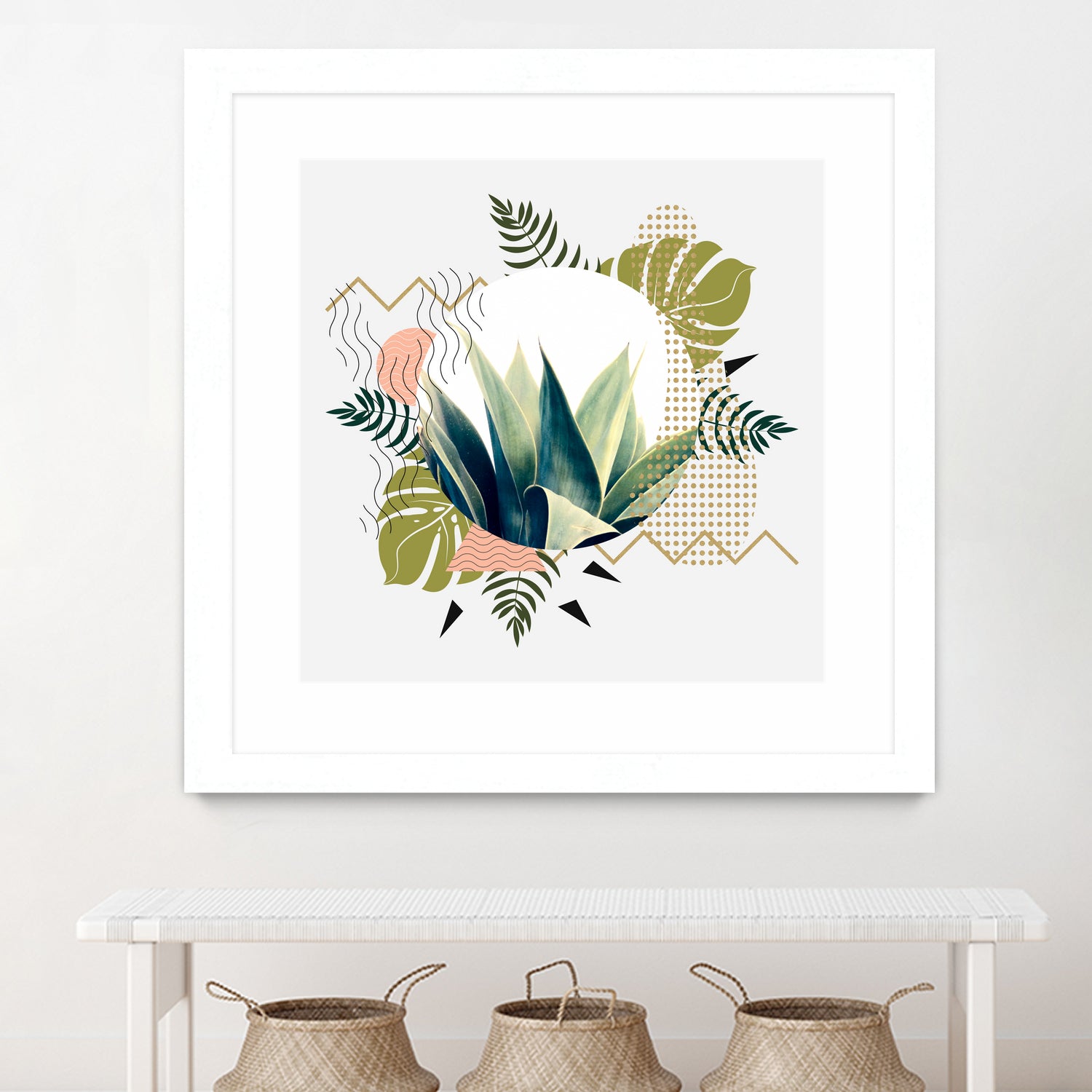 Abstract geometrical and botanical shapes I by mmarta bc on GIANT ART - green digital painting