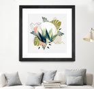 Abstract geometrical and botanical shapes I by mmarta bc on GIANT ART - green digital painting