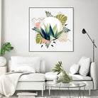 Abstract geometrical and botanical shapes I by mmarta bc on GIANT ART - green digital painting