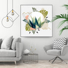 Abstract geometrical and botanical shapes I by mmarta bc on GIANT ART - green digital painting