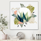 Abstract geometrical and botanical shapes I by mmarta bc on GIANT ART - green digital painting