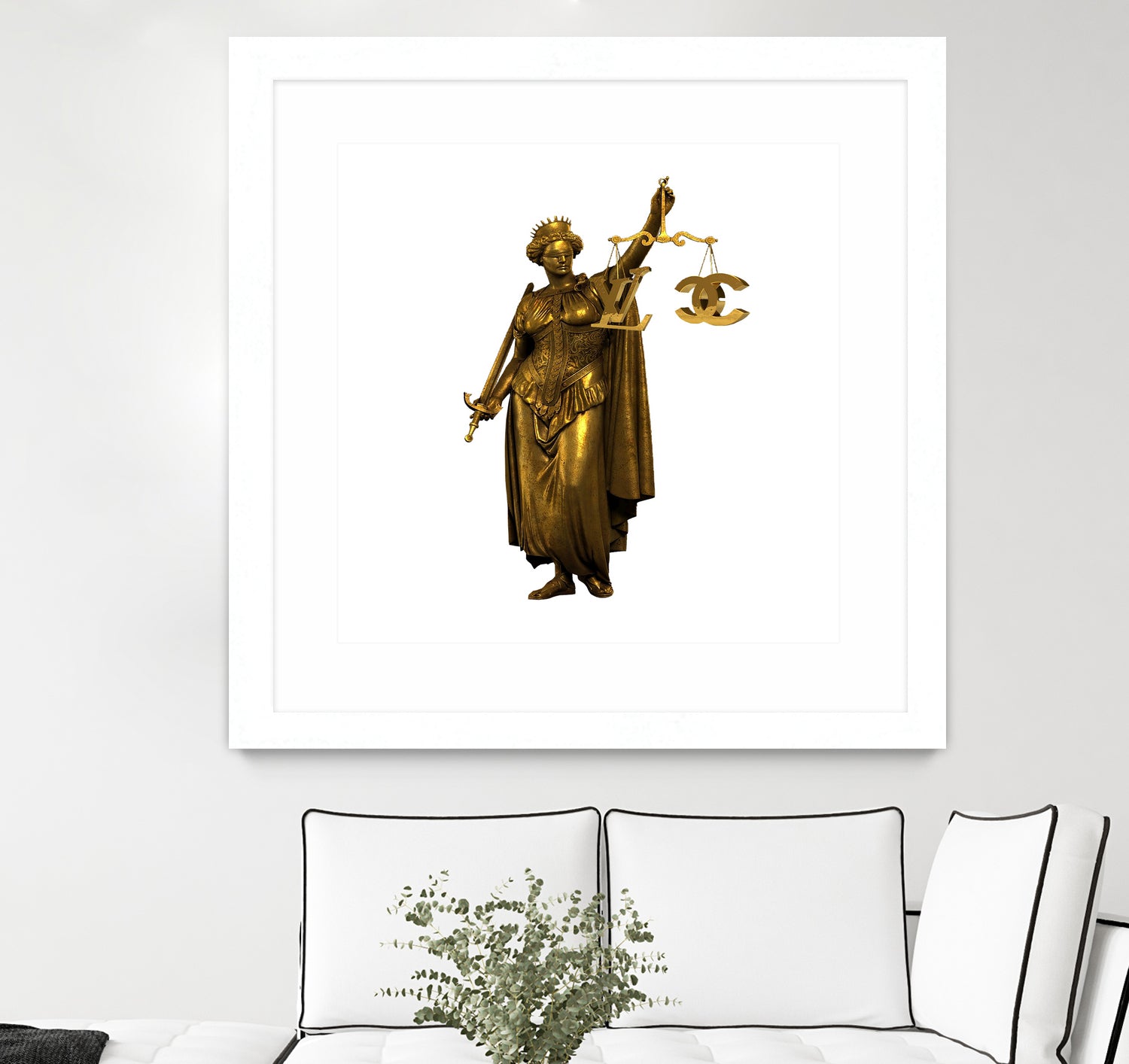 CHANEL OR LOUIS VUITON / LADY OF JUSTICE by Michael Benisty on GIANT ART - white photo illustration