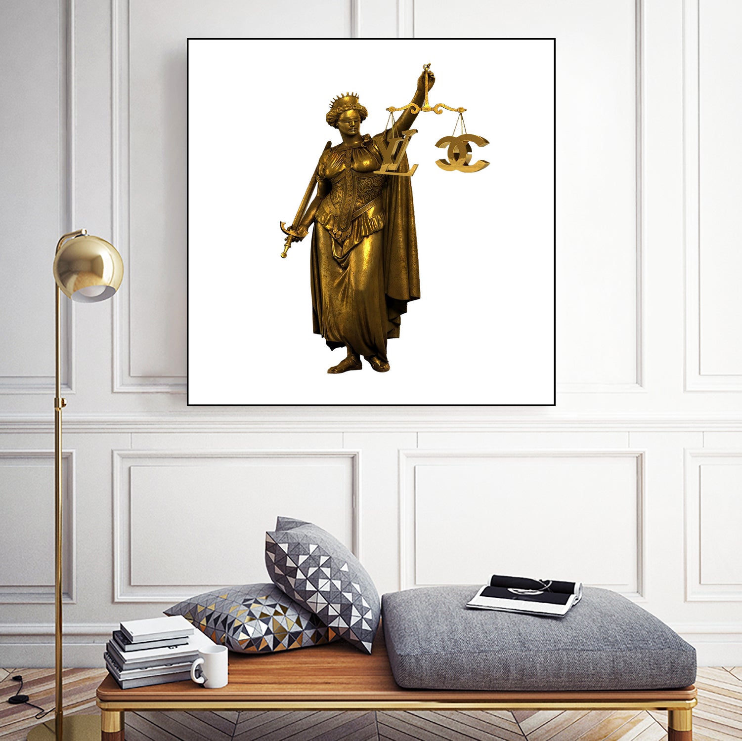 CHANEL OR LOUIS VUITON / LADY OF JUSTICE by Michael Benisty on GIANT ART - white photo illustration