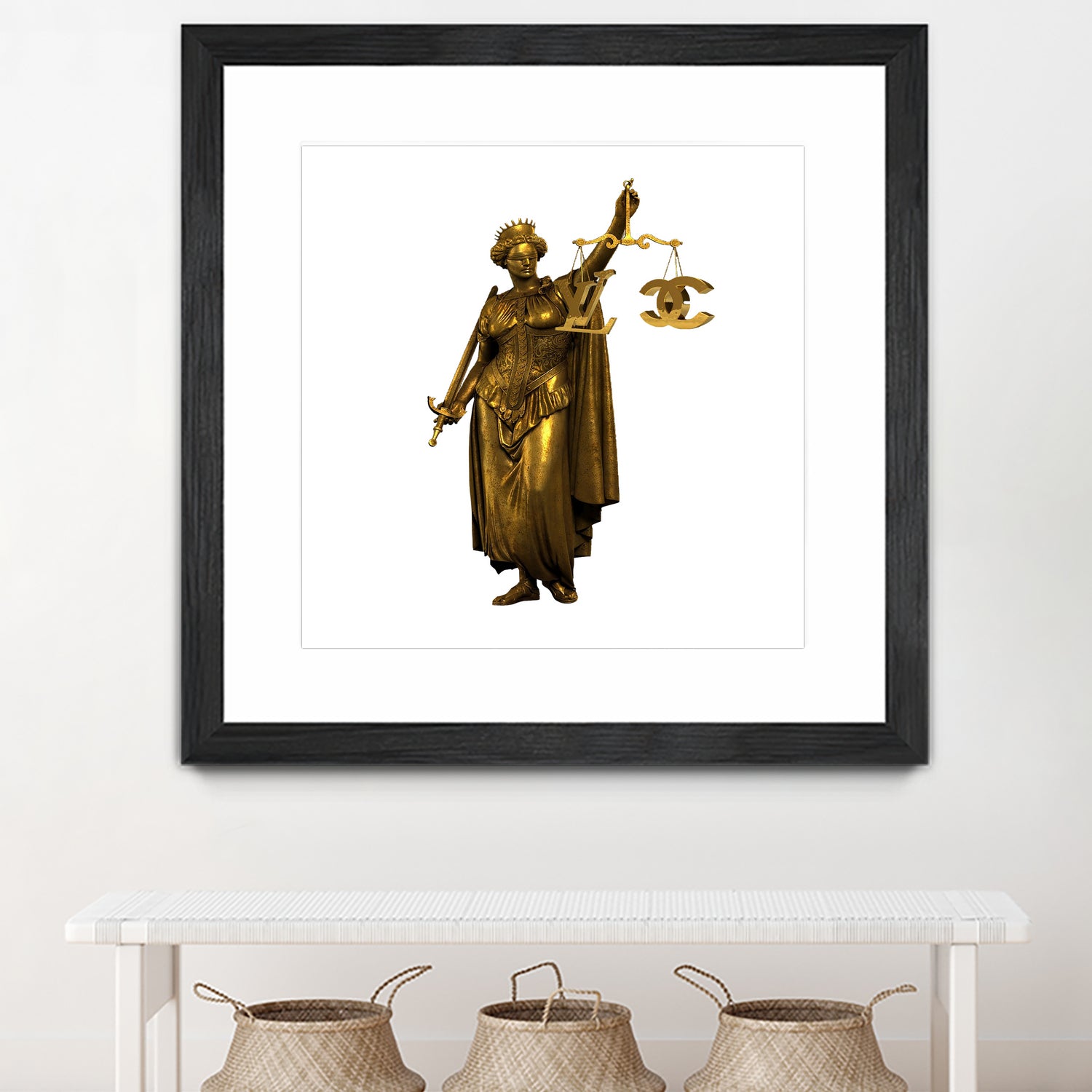 CHANEL OR LOUIS VUITON / LADY OF JUSTICE by Michael Benisty on GIANT ART - white photo illustration