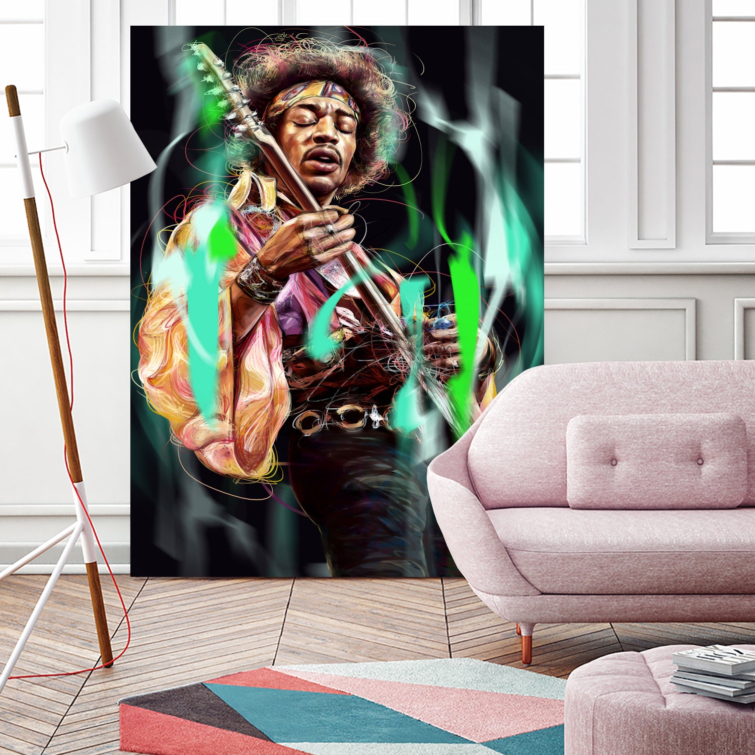 Jimi Hendrix by Dmitry Belov on GIANT ART - black digital painting