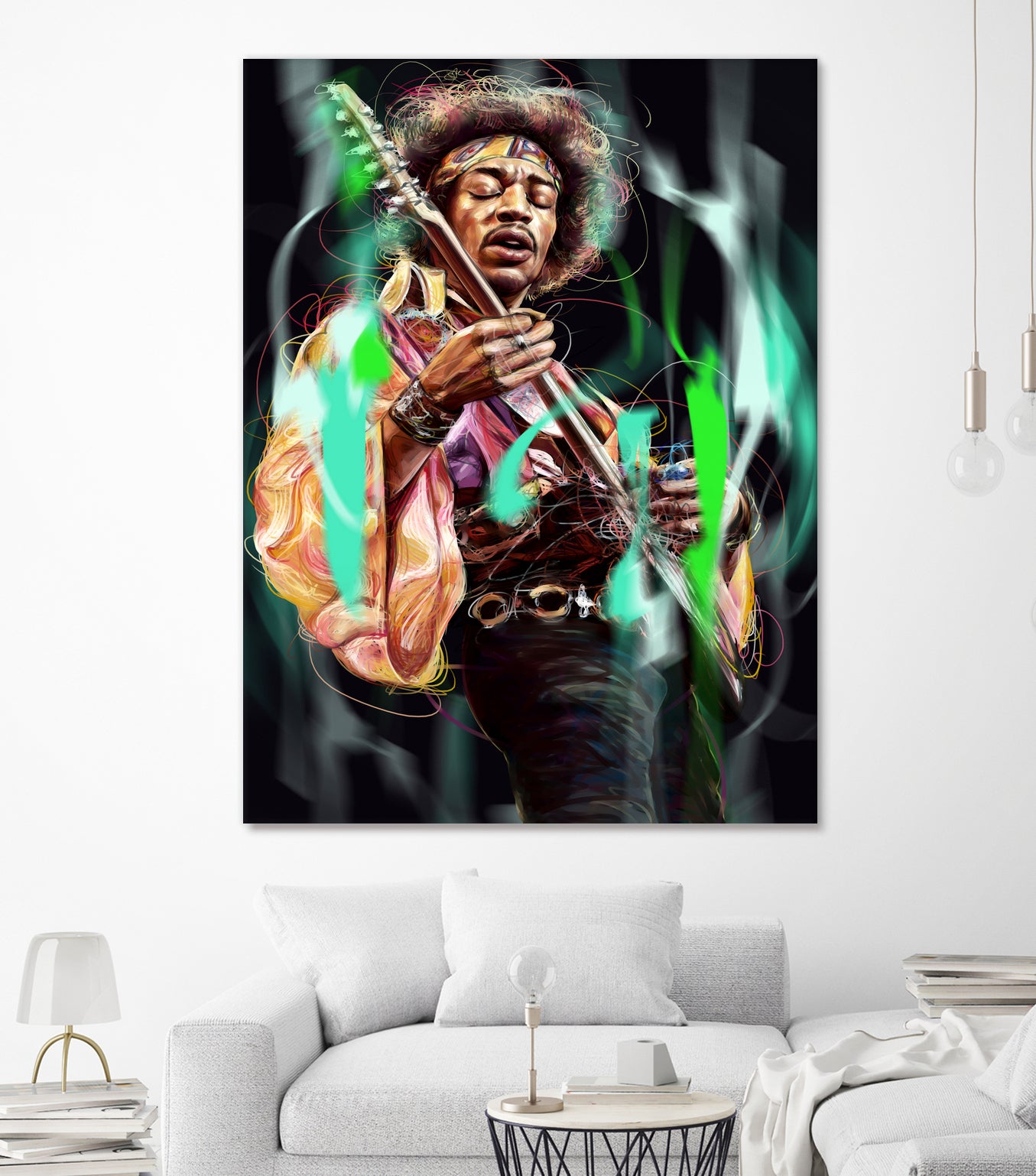 Jimi Hendrix by Dmitry Belov on GIANT ART - black digital painting