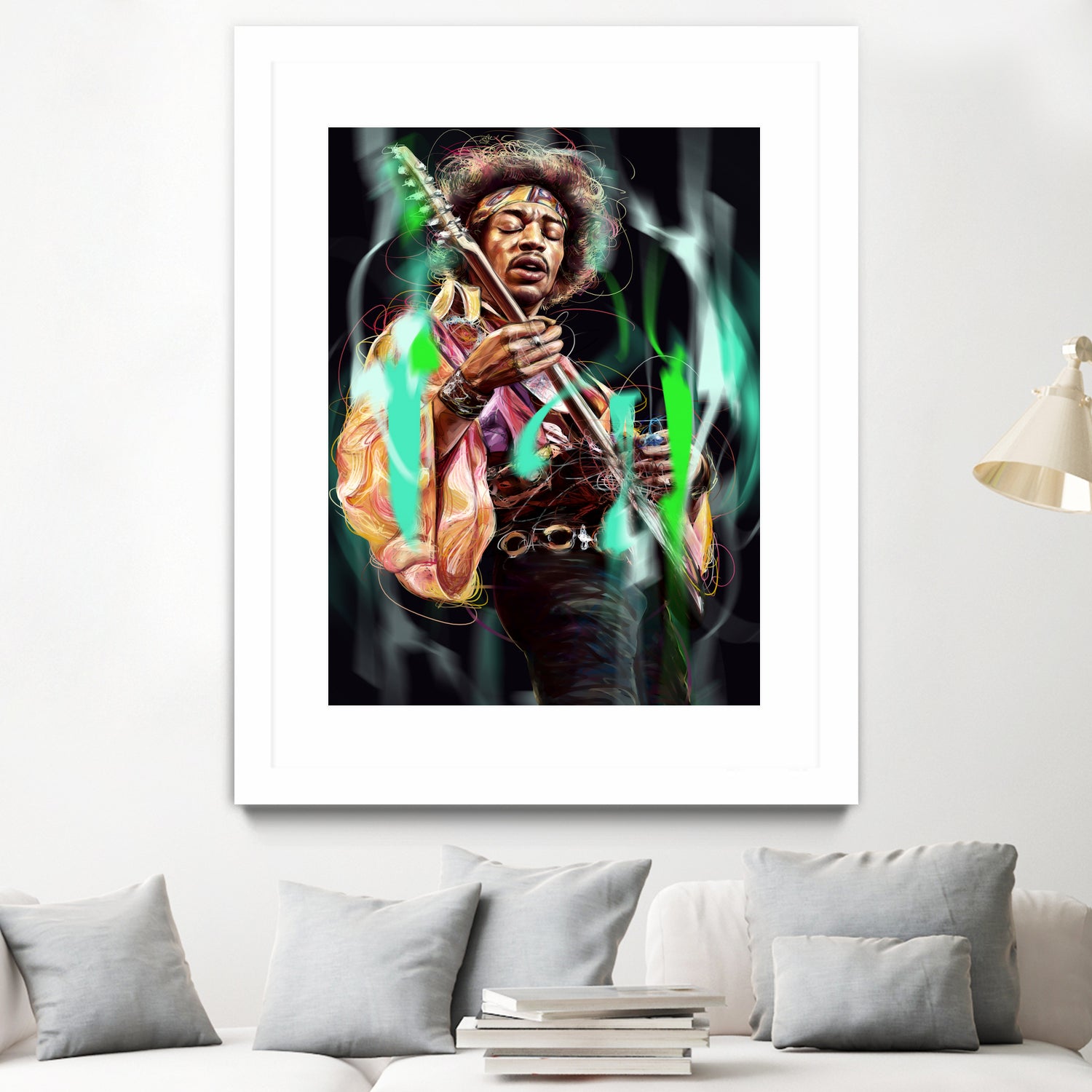 Jimi Hendrix by Dmitry Belov on GIANT ART - black digital painting